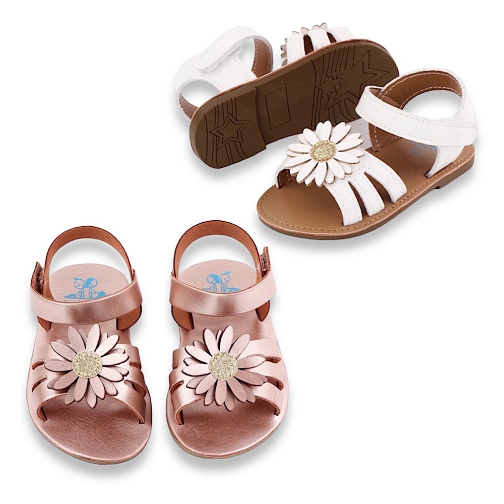 NEW BORN BABY GIRL FLORAL ANKLE STRAP SUMMER SANDALS SIZE 12-18 MONTHS BUNDLE